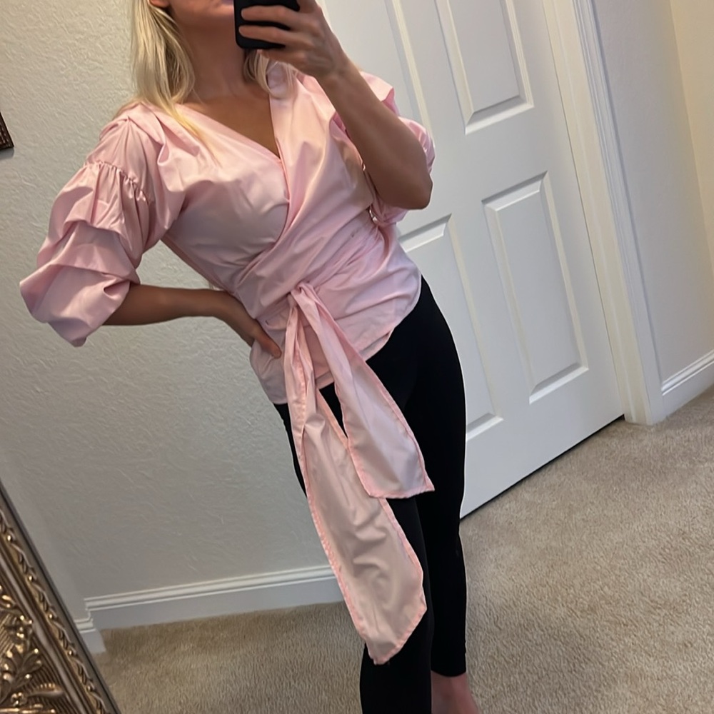 🌸Miss Selfridge🌸 wrap around shirt with puff sleeves🌸 - Picture 8 of 12